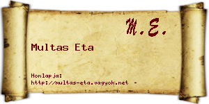 Multas Eta névjegykártya